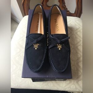Women’s brand new blue suede driving loafers. Never worn